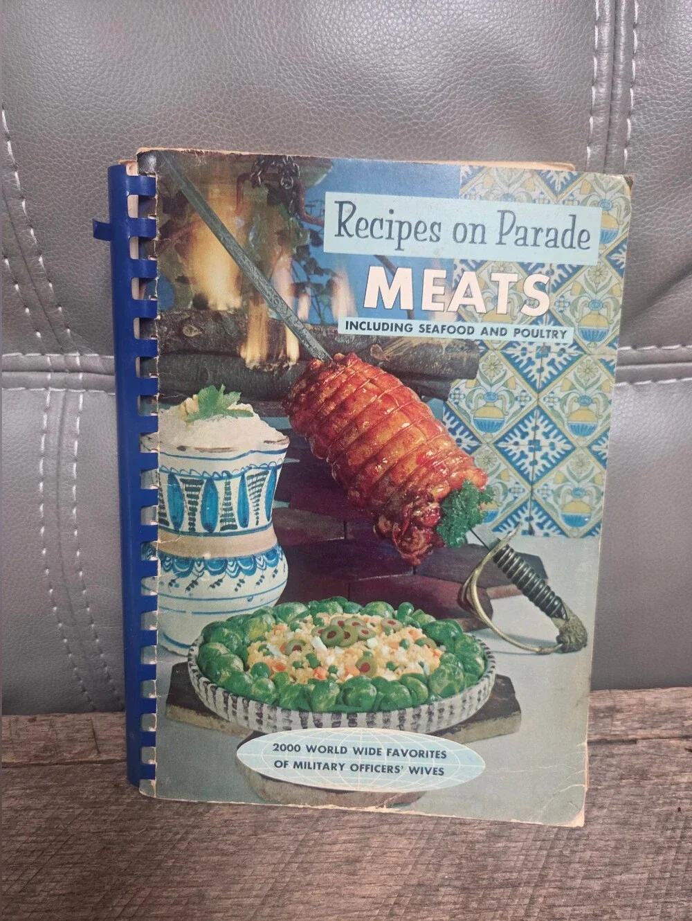 Lot of 2 Vintage 60's Spiral Military Wives Recipe Cook Books ~ Bin 1B